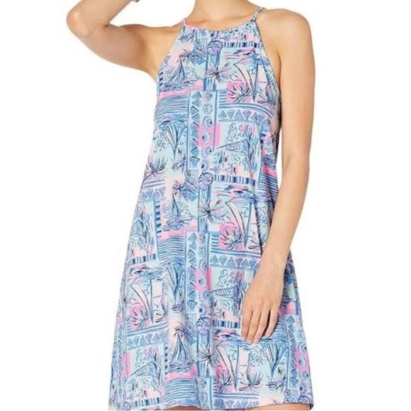 Lilly Pulitzer, NWT, Margot dress Women's Blue and Pink, Size M - Picture 1 of 12